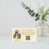 Pink Stripes Lemons Graduation Party Begleitkarte (Stehend Vorderseite)