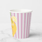 Pink Stripes Lemons Yellow bow Grad Paper Cups Pappbecher (Links)
