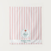 Pink Stripes Logo Table Pop Up Shop Vendor Runner Wandteppich (Vorderseite)