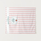 Pink Stripes Logo Table Pop Up Shop Vendor Runner Wandteppich (Vorderseite (Horizontal))