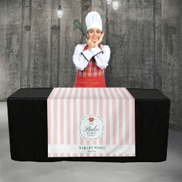 Pink Stripes Logo Table Pop Up Shop Vendor Runner Wandteppich