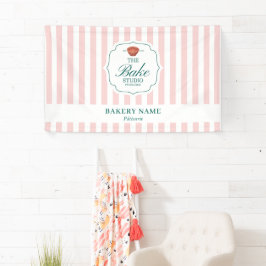 Pink Stripes Logo Wall Pop Up Shop Vendor Event Banner