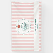 Pink Stripes Logo Wall Pop Up Shop Vendor Event Banner (Vertikal)