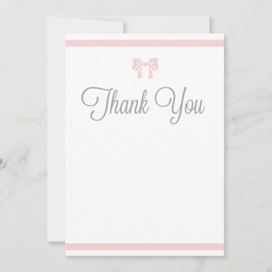 Pink Stripes mit Bow Danke (Vorderseite)