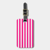 Pink Stripes Muster Gepäckanhänger (Vorderseite vertikal)
