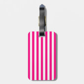 Pink Stripes Muster Gepäckanhänger (Rückseite vertikal)