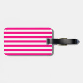 Pink Stripes Muster Gepäckanhänger (Rückseite horizontal)