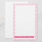 Pink Stripes Musterböden Briefpapier (Vorne/Hinten)