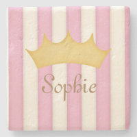 Pink Stripes Personalisiert Name Princess Crown