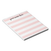 Pink Stripes Personalisiert Notepad Notizblock (angewinkelt)