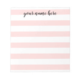 Pink Stripes Personalisiert Notepad Notizblock