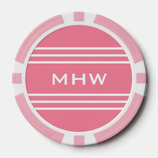 Pink Stripes Poker Pokerchips (Vorderseite)