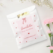 Pink Stripes Red Hearts Little Sweetheart Birthday Geschenktütchen (Versiegelt)