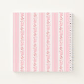 Pink stripes retro elegant baby shower guest book notizblock (Rückseite)