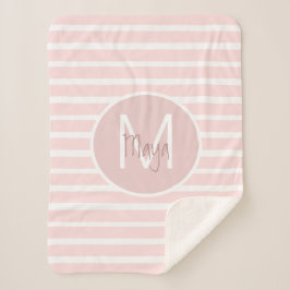 PINK STRIPES SHERPA BLANKET SHERPADECKE