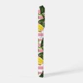 Pink Stripes Summer Lemon Pattern iPhone Case Hülle (Rechte Seite)