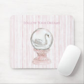 Pink Stripes Swan   Mousepad (Mit Mouse)