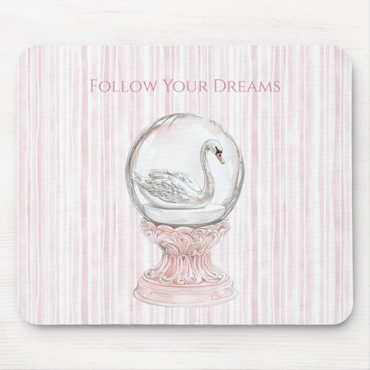Pink Stripes Swan   Mousepad (Vorne)