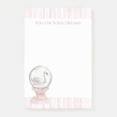 Pink Stripes Swan   Post-it Klebezettel (Vorderseite)