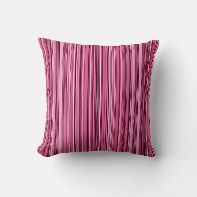 Pink Stripes Throw Kissen (Vorderseite)