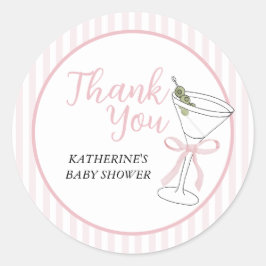 Pink Stripes Tini One ist auf dem Weg danke Runder Aufkleber