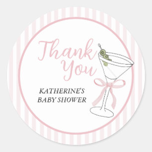 Pink Stripes Tini One ist auf dem Weg danke Runder Aufkleber