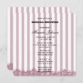 Pink Stripes und Lace Bridal Einladung (Vorne/Hinten)