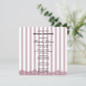 Pink Stripes und Lace Bridal Einladung (Stehend Vorderseite)