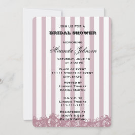 Pink Stripes und Lace Bridal Einladung