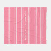 Pink Stripes-Vliesdecke Fleecedecke (Vorderseite (Horizontal))