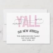 Pink Stripes We Moved Y'all Moving Announcement Einladung (Vorderseite)