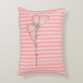 Pink Stripes with Butterfly Dekokissen (Vorderseite(Vertikal))