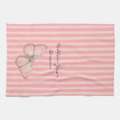 Pink Stripes with Butterfly Geschirrtuch (Horizontal)