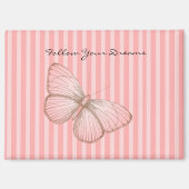 Pink Stripes with Butterfly Magnet (Vorderseite)