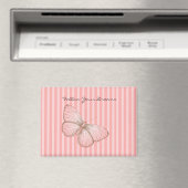 Pink Stripes with Butterfly Magnet (In Situ (Geschirrspüler))