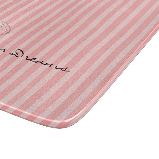 Pink Stripes with Butterfly Schneidebrett (Ecke)