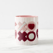 Pink Stripes XOXO Cherry Zweifarbige Tasse (Mittel)
