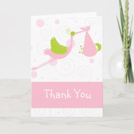 Pink Strok Thank you Card Dankeskarte (Vorderseite)