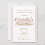 Pink Stroke Gold Minimal Modernes Brautparty Einladung (Rückseite)