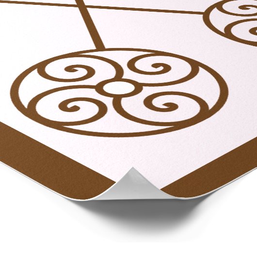 Pink Stroller Babyduschzeichen Poster (Ecke)