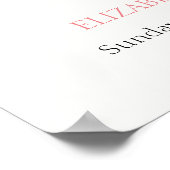 Pink Stroller Bunny Balloon Baby Dusche Willkommen Poster (Ecke)