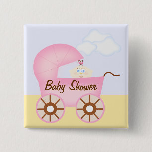 Pink Stroller Kinderdusche Button