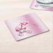 Pink Stroller Paper Untersetzer (angewinkelt)