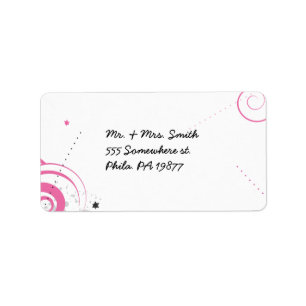 Pink-Strudel-Stern-Schläger Mitzvah Adressaufkleber