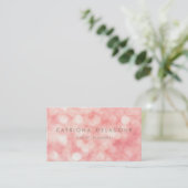 Pink Subtile Glitzer Sparkle Bokeh Business Card Visitenkarte (Stehend Vorderseite)