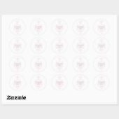 Pink Subtle Damask Danke Stickers (Blatt)