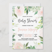 Pink Succulent Baby Dusche Einladung (Vorderseite)