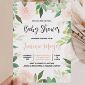 Pink Succulent Baby Dusche Einladung