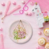 Pink Succulents Terrarium Pappteller (Party)