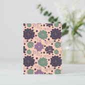 Pink Succules Blumenmuster Postkarte (Stehend Vorderseite)